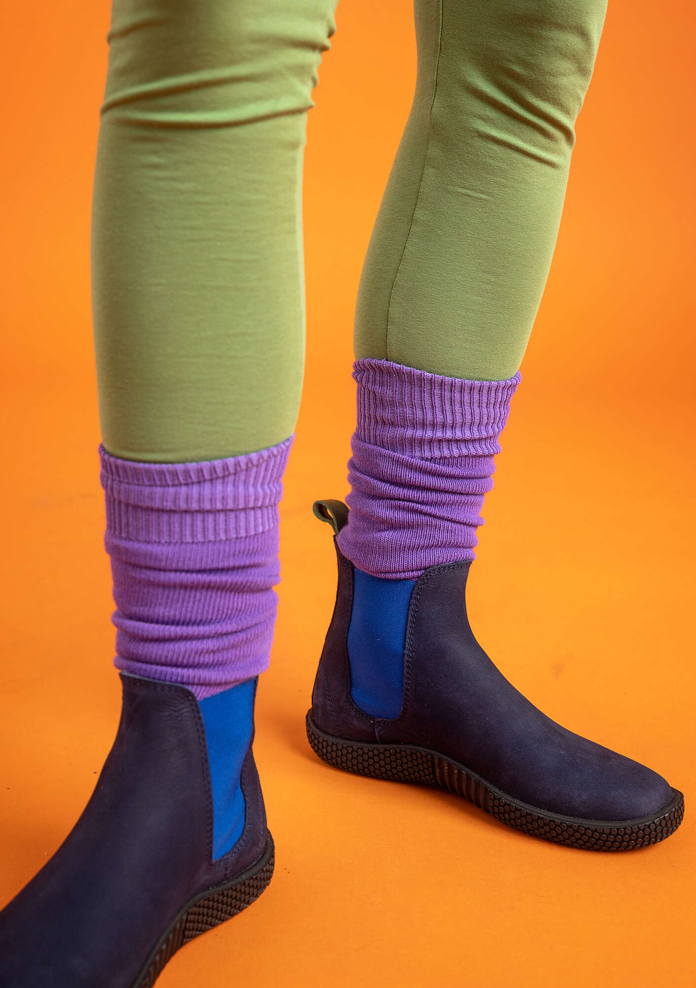Støvler i nubuck med elastisk indsats indigo thumbnail