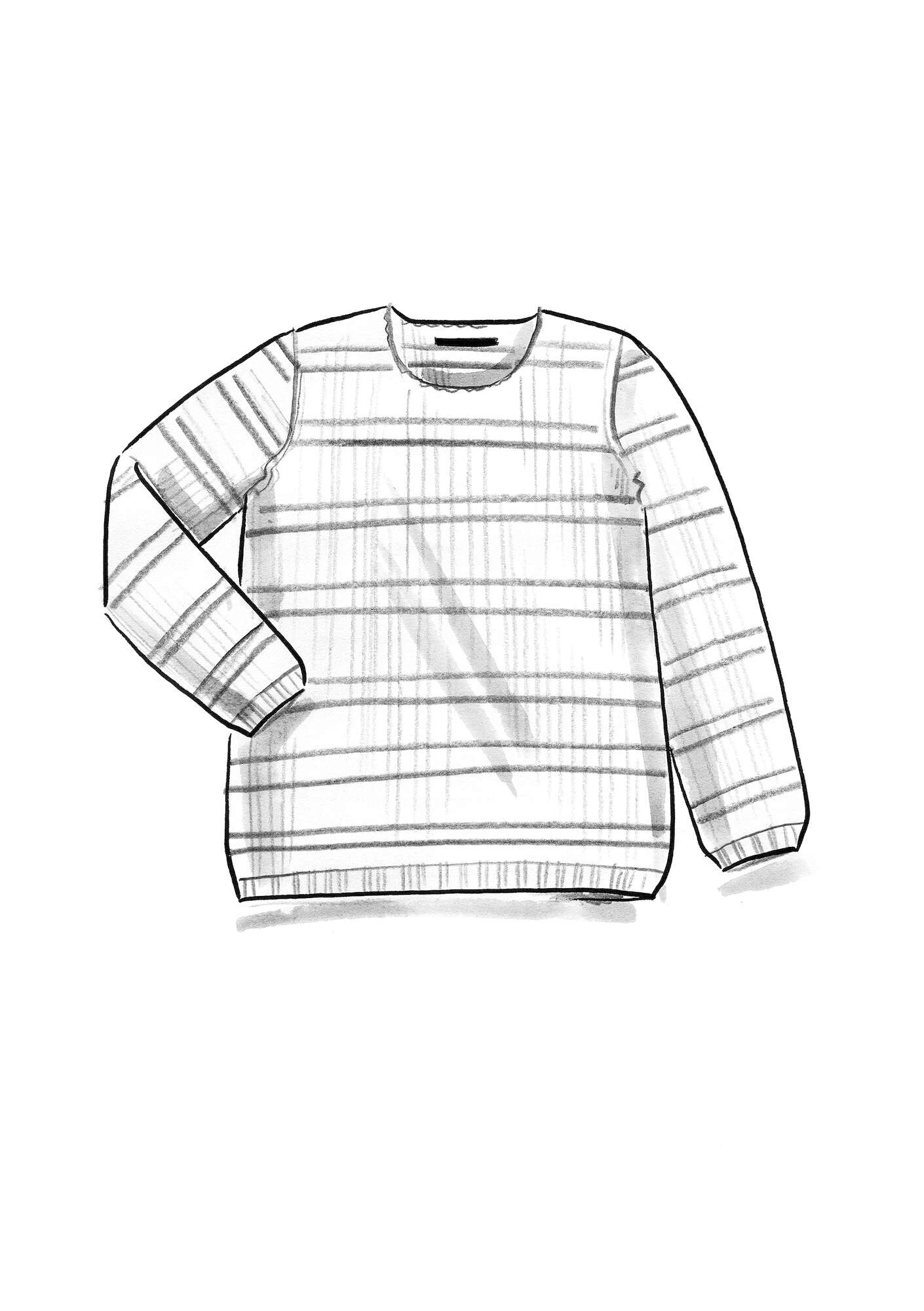 BÄSTIS sweater in recycled cotton unbleached/striped