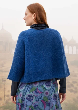 Gilet "Sora" en alpaga mélangé - bleu indigo/chiné