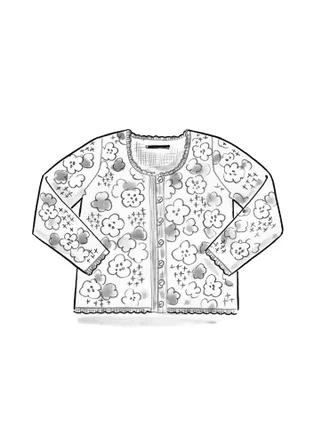 Florale Strickjacke „Hillevi“ aus Bio-/Recycling-Baumwolle - tinte