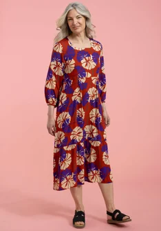 Robe en viscose tissée - cuivre