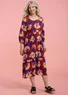 Robe en viscose tissée (cuivre XL)