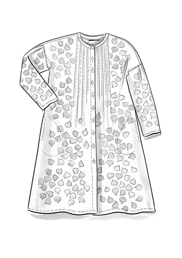 “Serafina” dress in woven organic cotton - turquoise/patterned