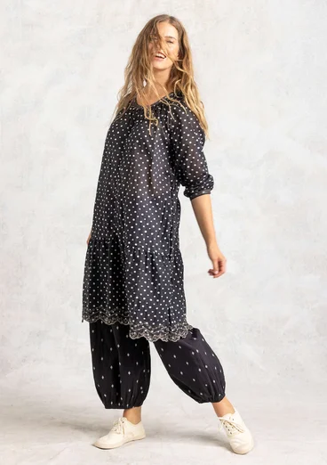 Woven “Lilly” dress in organic cotton - svart