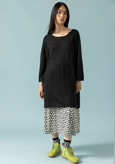 Tunic in a linen/recycled linen knit fabric - black