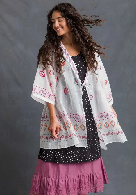 Kimono "Create" en coton - écru