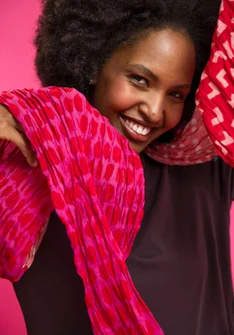 “Sally” organic cotton scarf - amaryllis