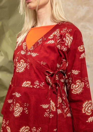 “Rose hip” woven organic cotton dress - agate red
