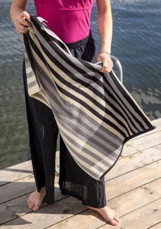 Serviette "Sunset" en coton biologique - noir