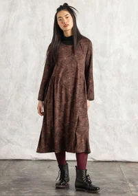 Jerseykleid „Judit“ aus Bio-Baumwolle/Modal - röstkaffee-gemustert