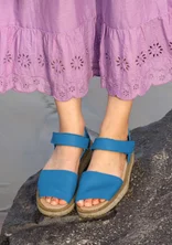Leather sandals - bright blue