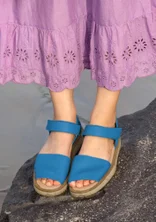 Leather sandals - bright blue