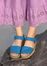 Leather sandals (bright blue 39)