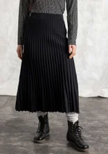 Strickrock aus Bio-/Recycling-Baumwolle - schwarz-einfarbig
