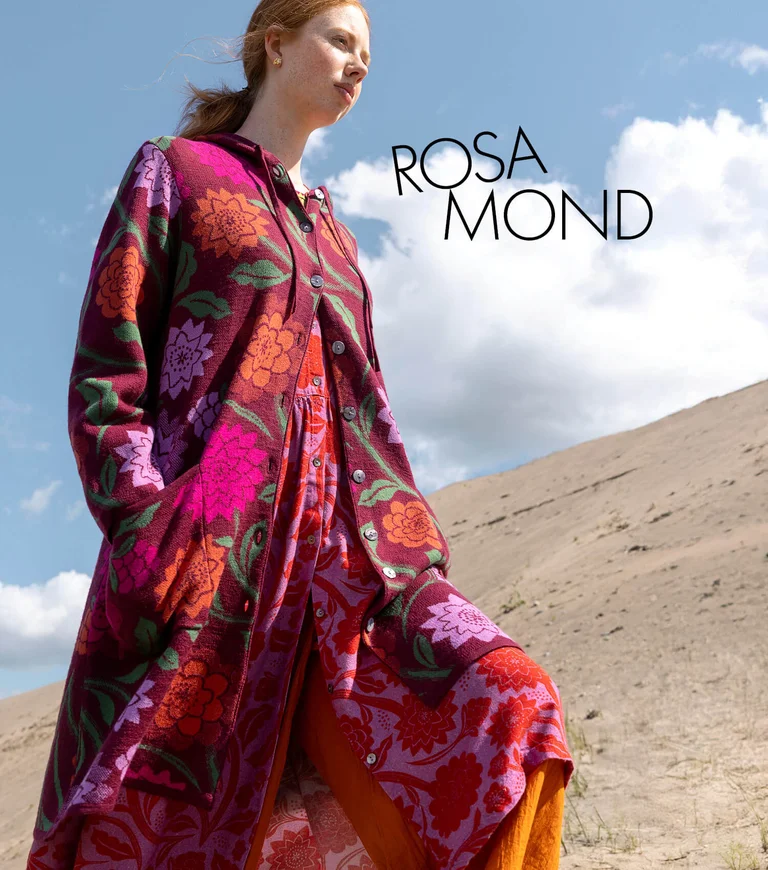 Langstrickjacke „Pink Moon“ aus Wolle/Bio-Baumwolle