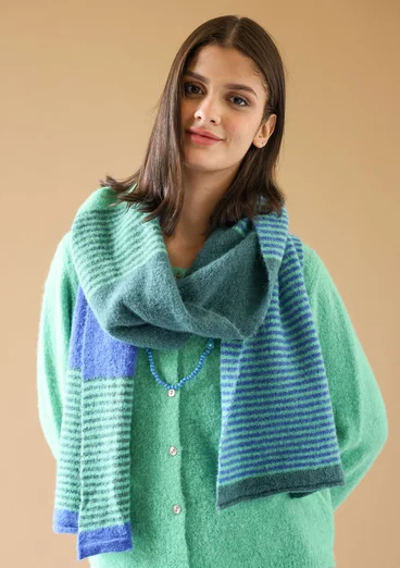 “Stripe” alpaca blend scarf - lotus green