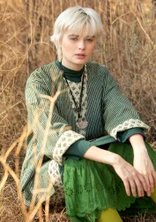 “Willow” woven organic cotton kimono - indigo green
