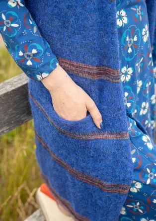 Gebreid mouwloos vest "Sandy" van alpacamix en biologisch/gerecycled katoen - porseleinblauw