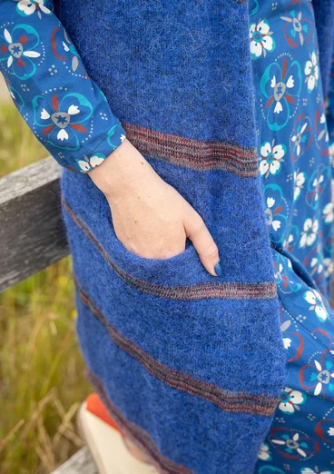 Gebreid mouwloos vest "Sandy" van alpacamix en biologisch/gerecycled katoen - porseleinblauw