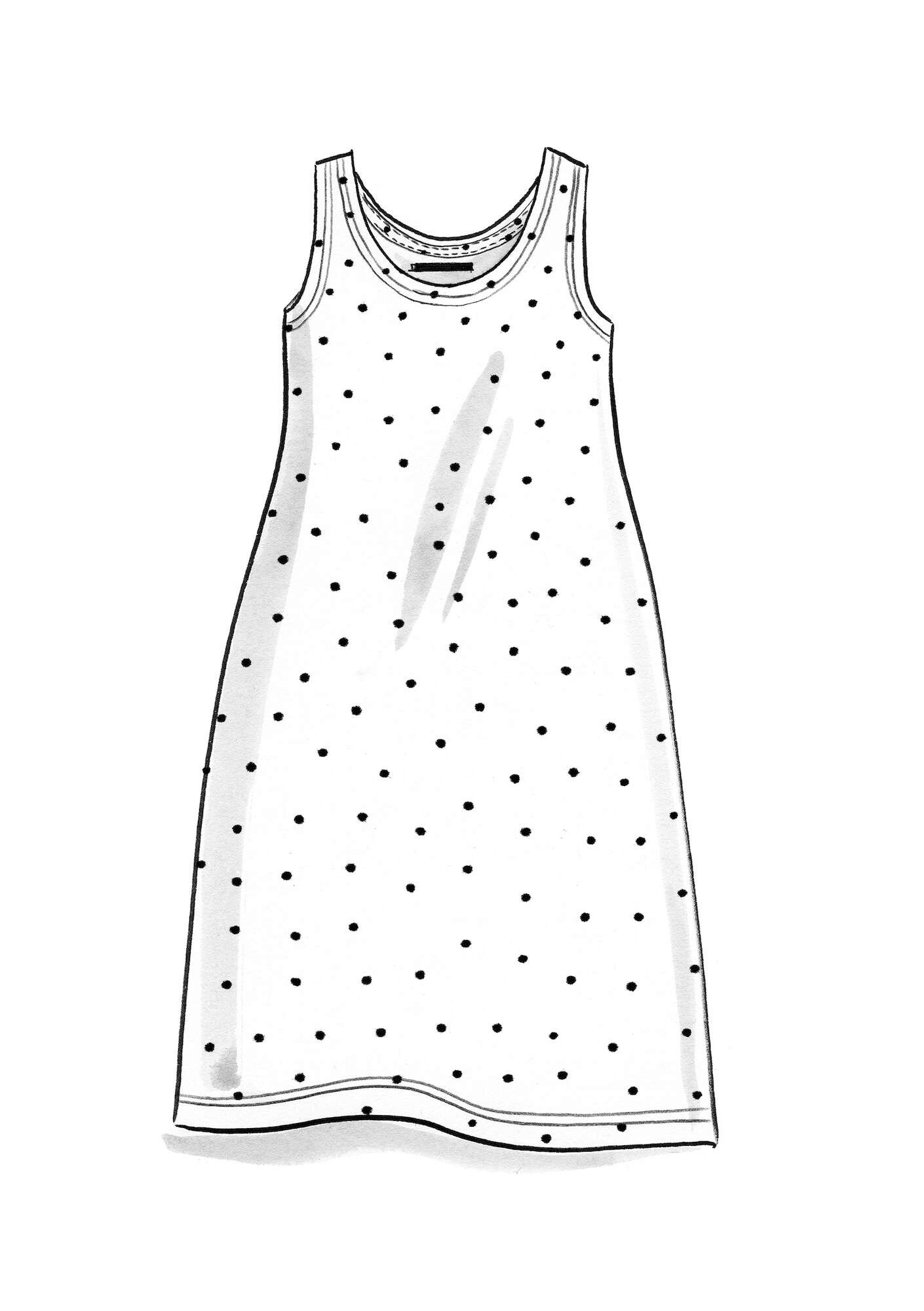 Tricot jurk  Pytte  van lyocell/elastaan zwart/ongebleekt