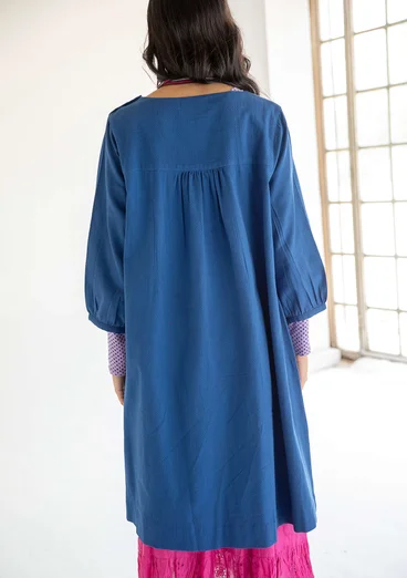 Webkleid „Benedita“ aus Bio-Baumwolle - porzellanblau