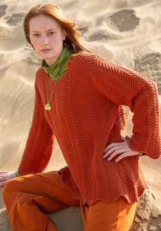 Pull "Rose" en coton recyclé - henné