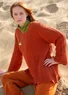 Trui "Rose" van gerecycled katoen (henna XL)