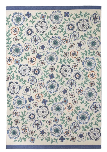 “Desert Bloom” organic cotton mat - bluebell
