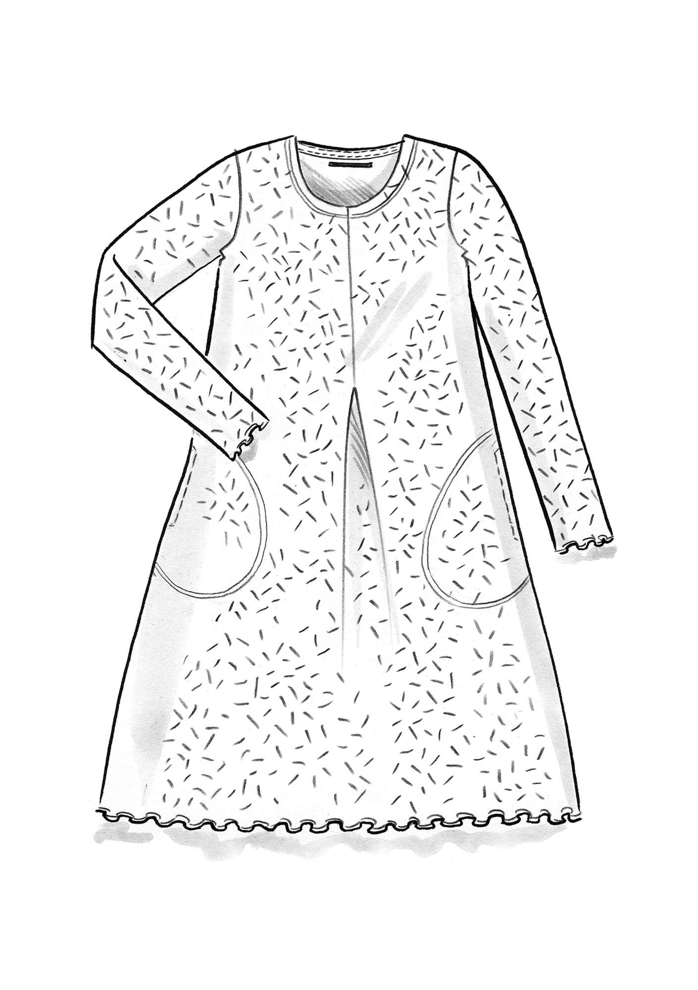 Tricot jurk  Pepper  van biologisch katoen/modal/elastaan lichtaardappel gemêleerd/ongekleurd