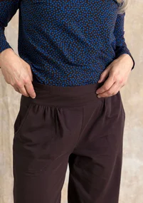 Ensfarget yogabukse i trikot i økologisk bomull / elastan - dark0SP0aubergine