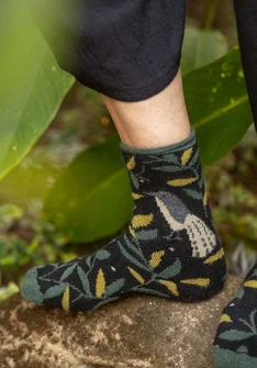 Chaussettes "Galapagos" en bouclette de laine mélangée - noir