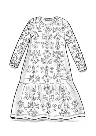 Gemustertes Kleid „Fåle“ aus Modal - dunkelamethyst