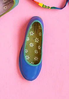 Ballerinasko "Ester" i nappa - himmelsblå