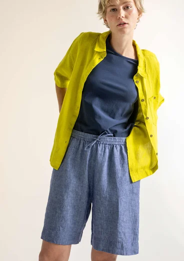 Geweven linnen short "Seraj" - lichtblauwklokje