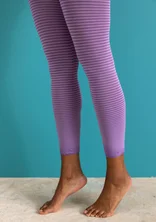 Gestreifte Leggings aus Recycling-Polyamid - kosmoslila-aster