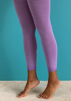 Raidalliset leggingsit kierrätettyä polyamidia - liila kosmos/asteri
