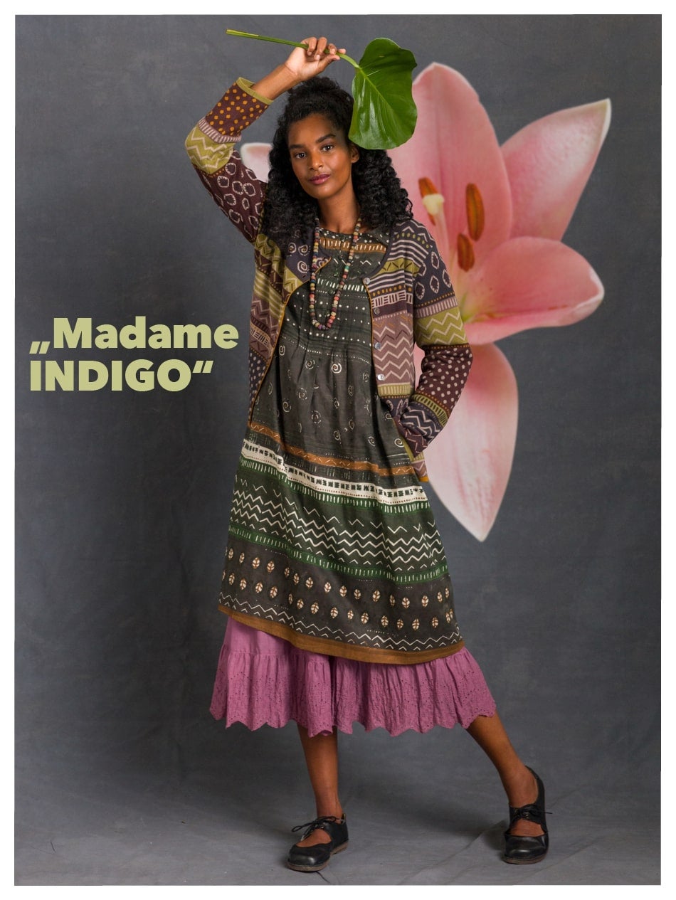 Webkleid „Madame Indigo“ aus Öko-Baumwolle