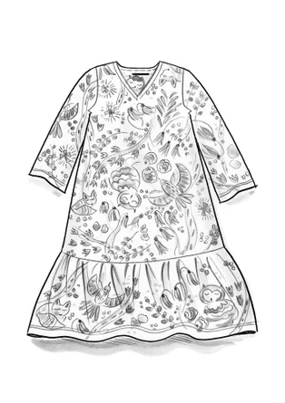 Jerseykjole "Yura" i økologisk lyocell/elastan - aubergine