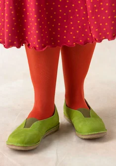 Ensfarvede sko i nubuck med elastik - asparges