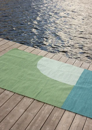 Teppich „Asahi“ aus Wolle - staubgrün