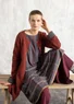 Lambswool blend coatigan (red curry/melange XXL)
