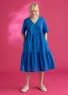 Woven organic cotton dress (cornflower blue M)
