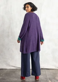 Lambswool blend coatigan - blackberry/melange
