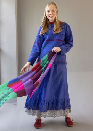 Trøje "Haida" i filtet genanvendt uld - lupin