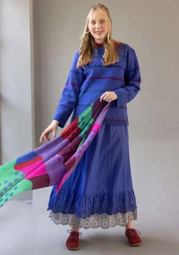 Trøje "Haida" i filtet genanvendt uld - lupin