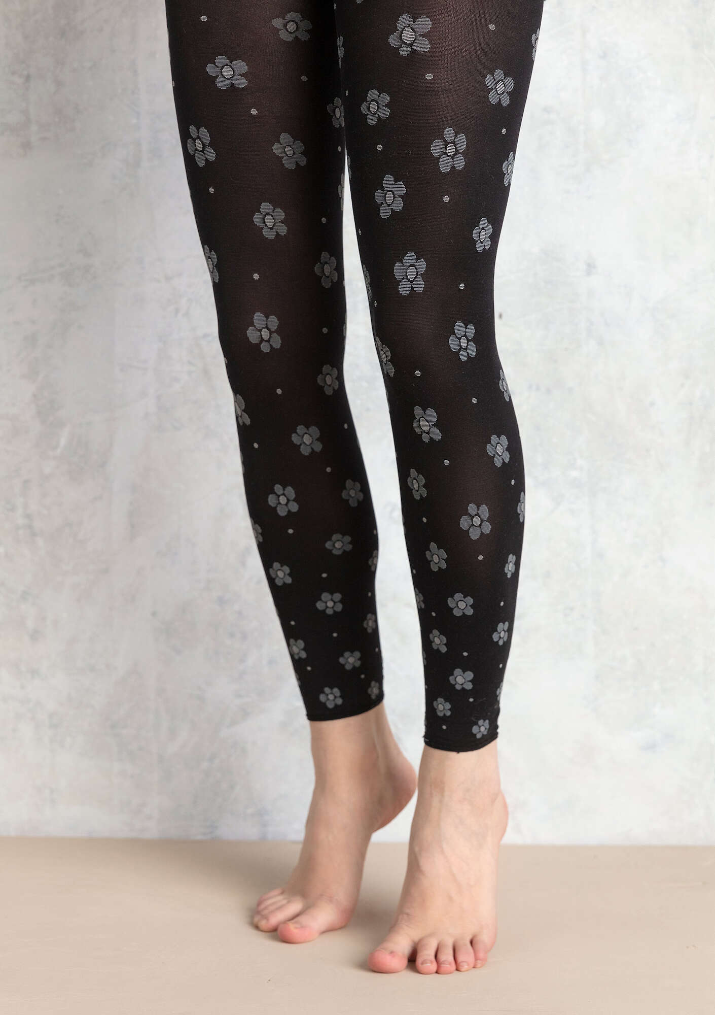 “Belle” jacquard-patterned leggings in recycled nylon black thumbnail