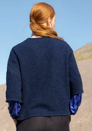 “Shadow” lambswool blend cardigan - midnight blue