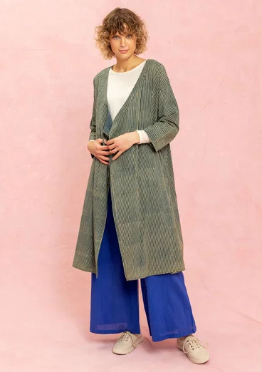 Robe tissée ”Rose hip” en coton biologique - indigo vert