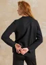 Knitted blazer crafted from felted organic wool (black L)