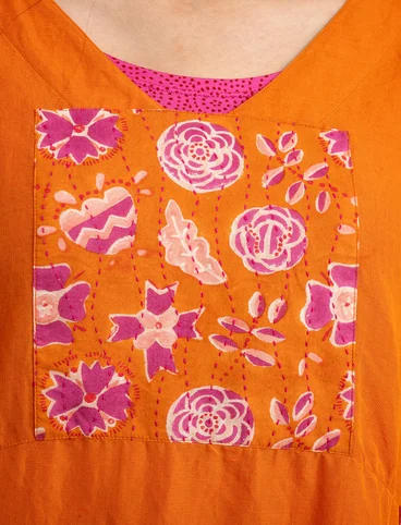 “Amber” woven dress in organic cotton/linen - masala